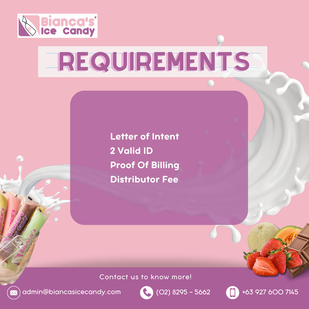 Distributor/Reseller requirement: 1. Letter of intent, 2. Two Valid ID, 3. Proof of billing, 4. Distributor/Reseller Fee